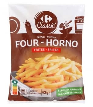 Patatas fritas especial horno Carrefour Classic' 600 g.