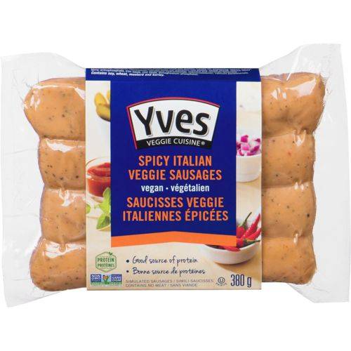 Yves veggie cuisine saucisses végétariennes aux épicées italiennes (380 g) - veggie spicy italian sausages (380 g)