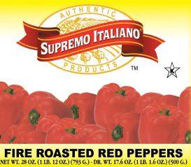 Supremo Italiano - Fire -Roasted Red Peppers - 12/28 oz Can (Case of 12)