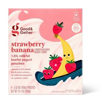 Good & Gather Yogurt Pouches, Strawberry-Banana (4 x 3.52 oz)