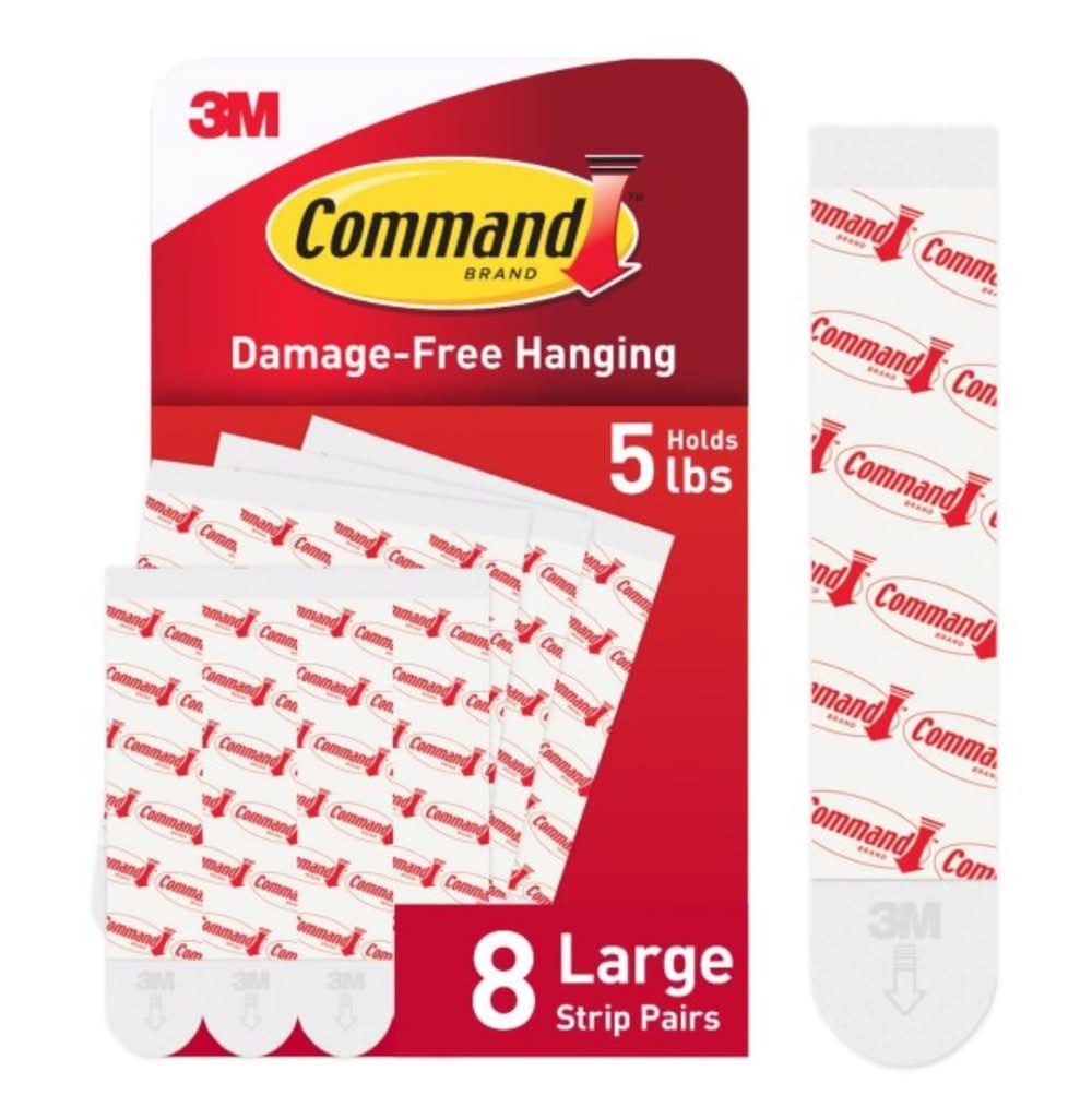 3M Command Large Foam Refill Strips 3.65 In. L 8 Pk