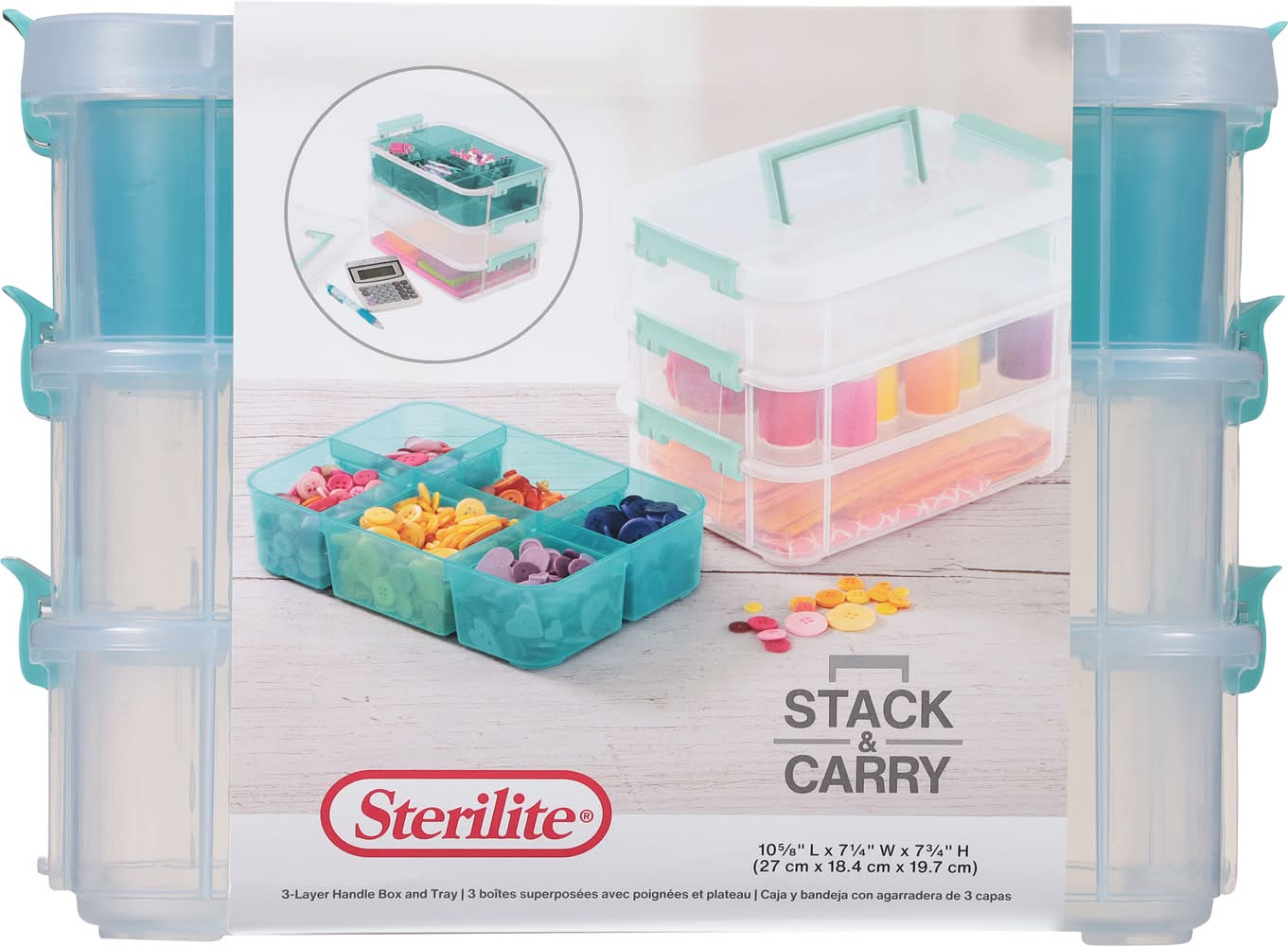 Uber Rider Tray Sterilite Stack & Carry Clear 3-layer Handle Box & Tray - Delivery in ...