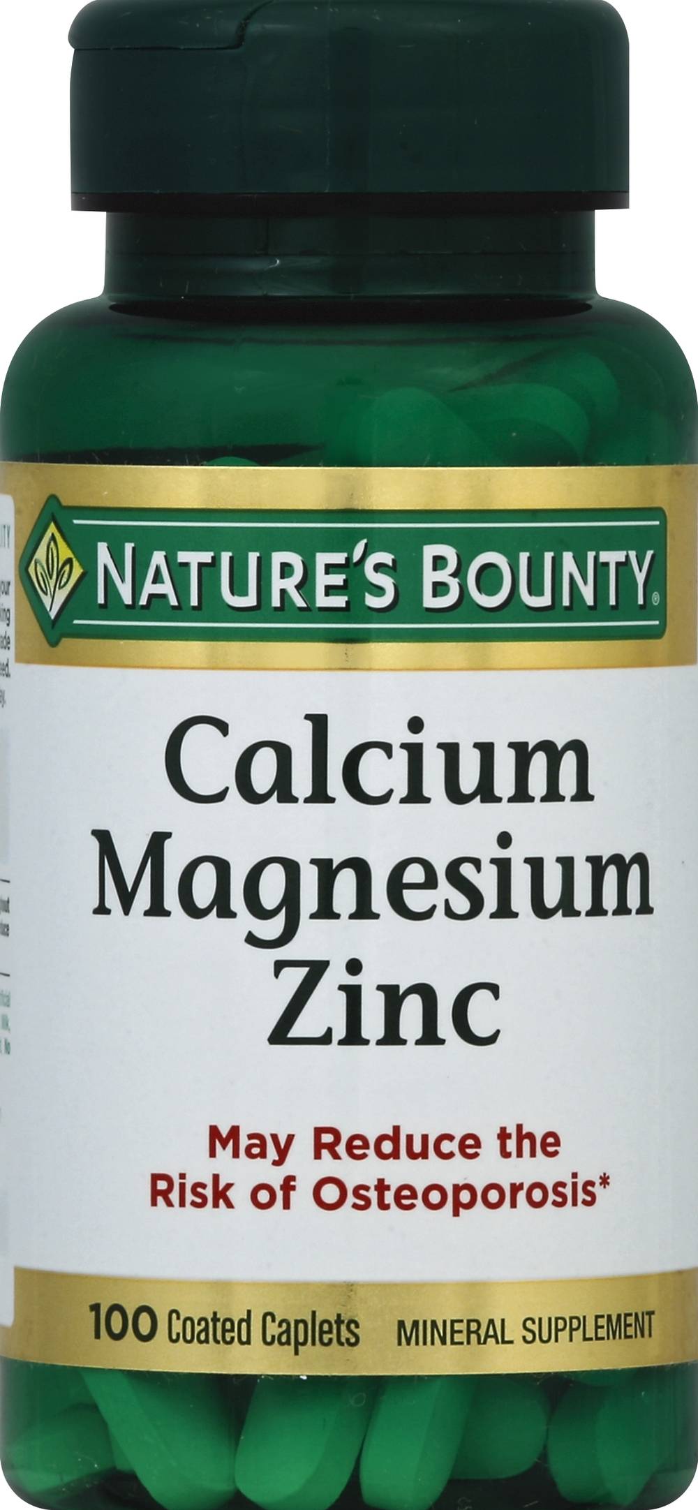 Nature's Bounty Calcium Magnesium Zinc Coated Caplets (6.4 oz)