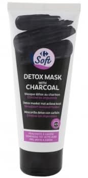 Mascarilla facial détox con carbón piel mixta a grasa Carrefour Soft 100 ml.