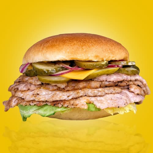 Le big Cluck burger "smash poulet pressé"
