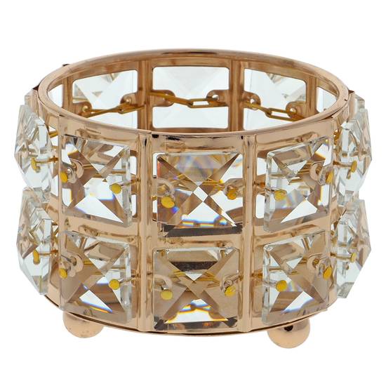 Dollarama Small Glass Candle Holder W/ Wire Frame (9.5X6.5CM)