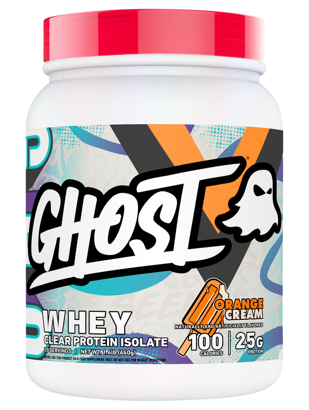 Ghost Clear Whey Protein Powder, Orange Cream (1.4 lbs)