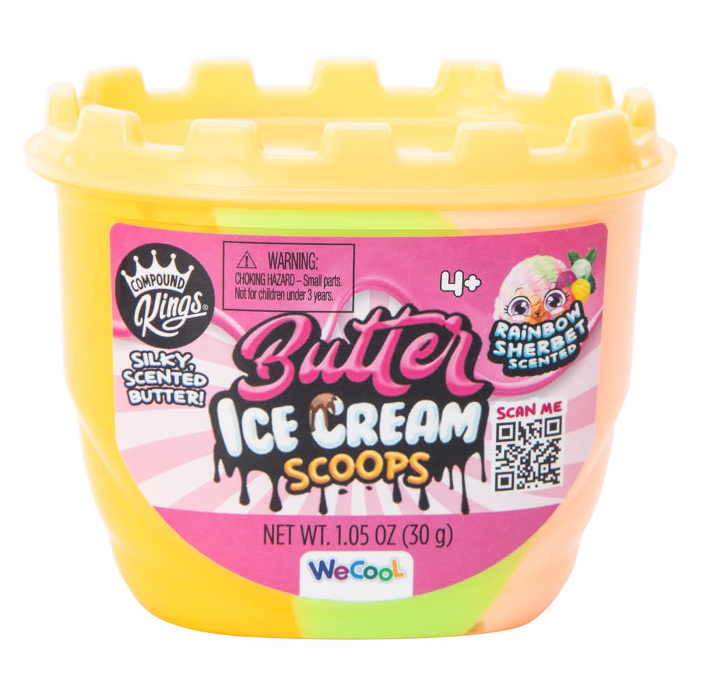 Butter Ice Cream Scoops Scented Slime 0.35oz Rainbow Sherbert