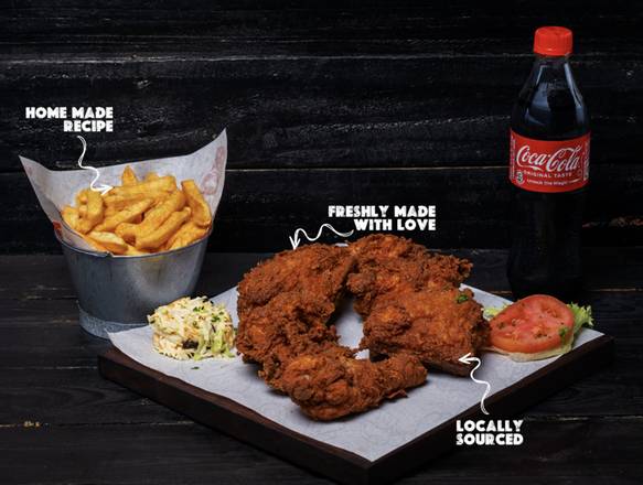 2 pieces Crispy Chicken + Chips + 500ml soda at 800