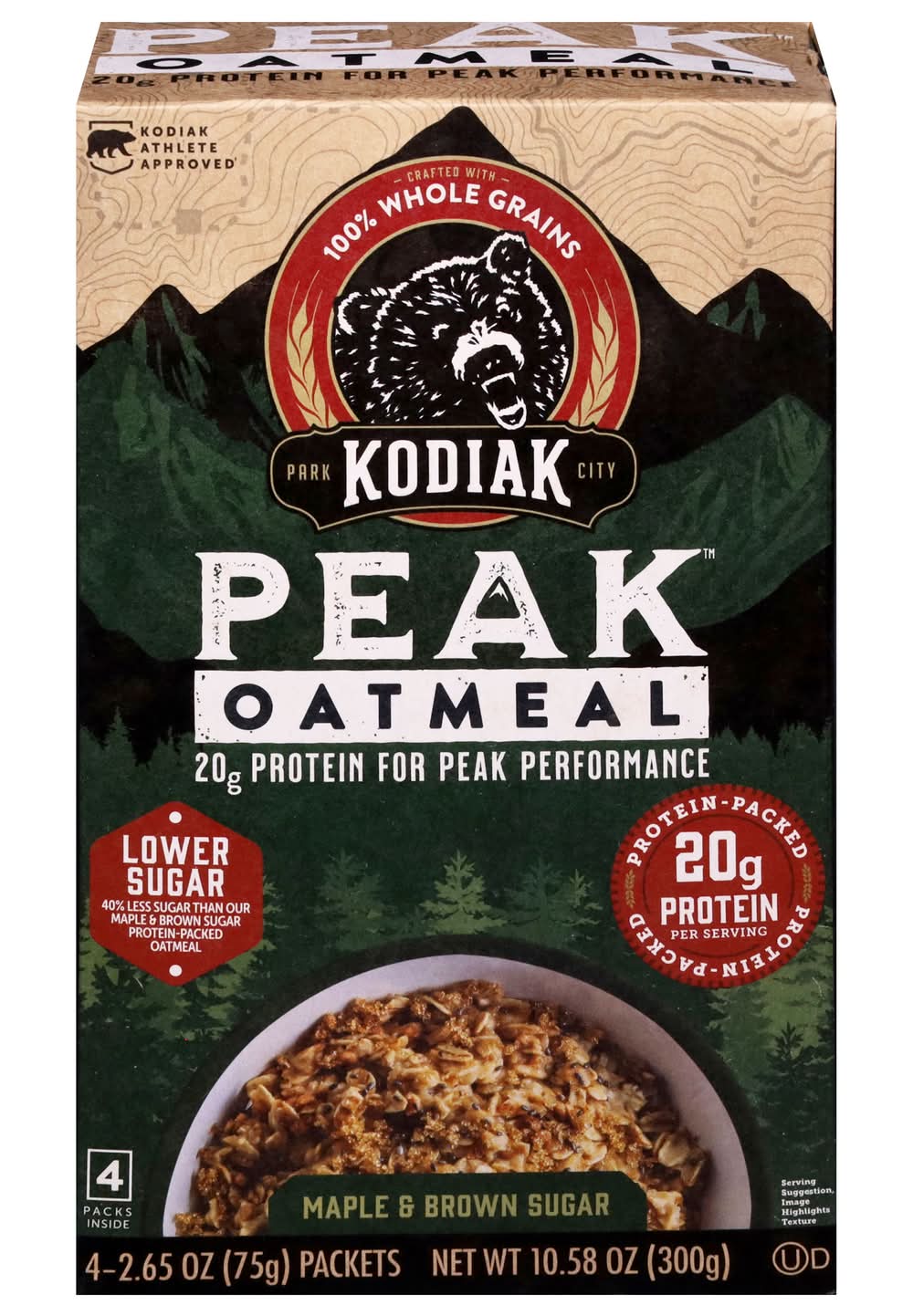 Kodiak Peak Oatmeal, Maple-Brown Sugar (10.58 oz, 4 ct)