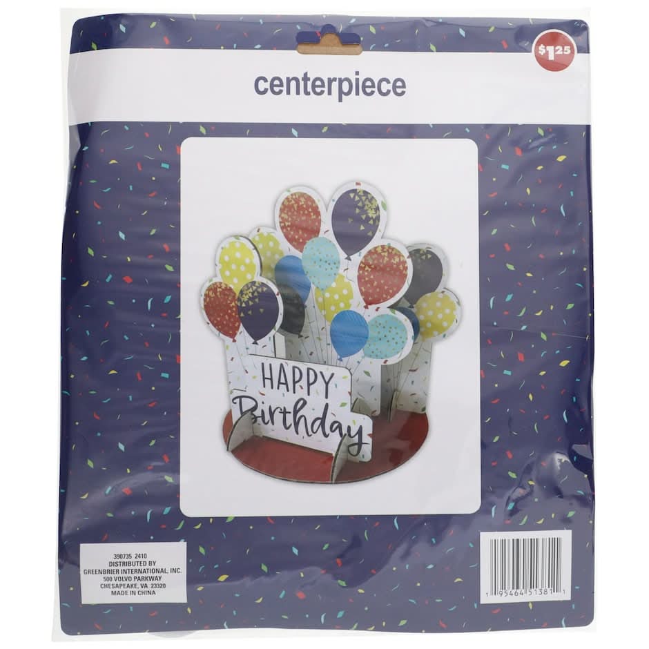 Birthday 3d Centerpiece, Navy