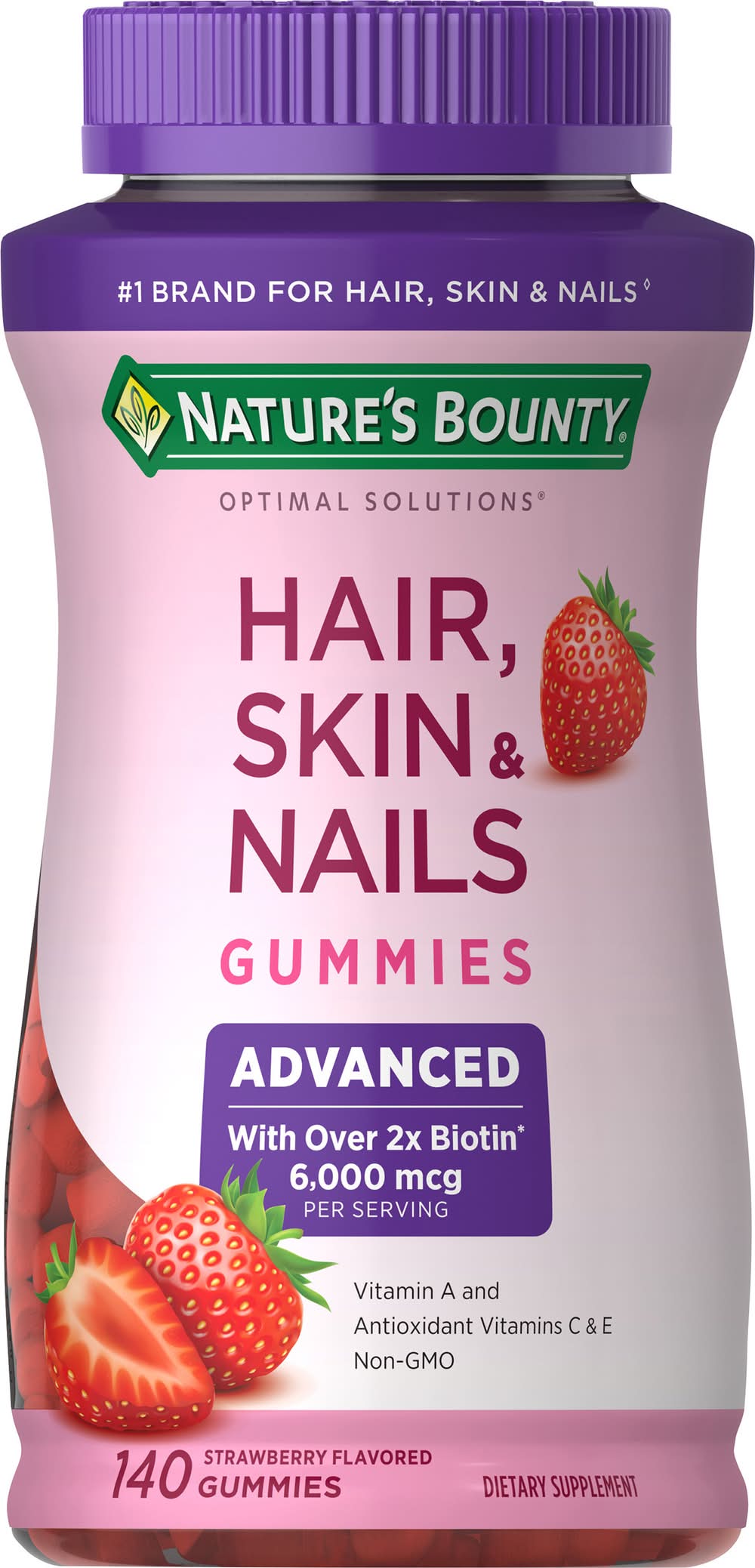 Nature's Bounty Strawberry Flavored Hair, Skin & Nails