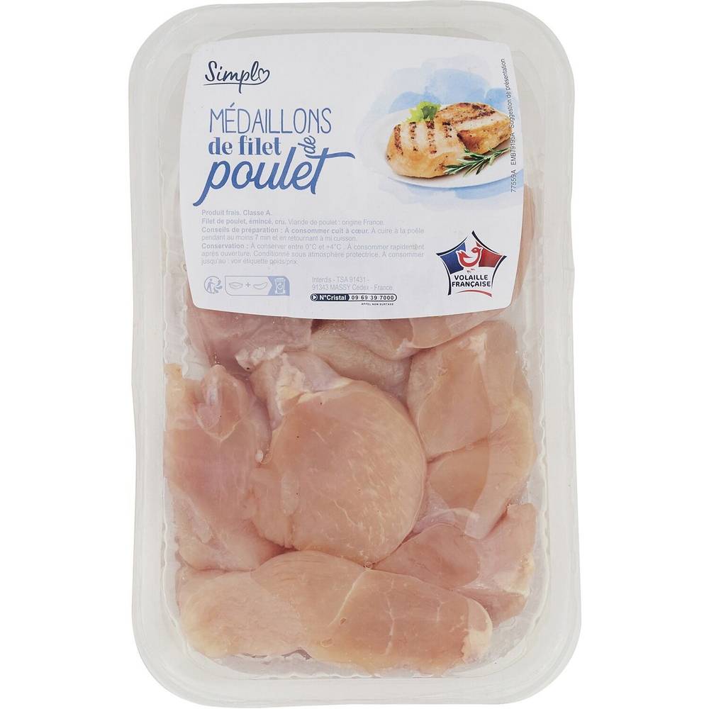 Filet de poulet médaillons SIMPL - la barquette de 400g