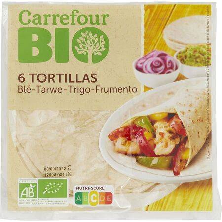 Tortillas bio blé Carrefour Bio - le paquet de 6 - 240g