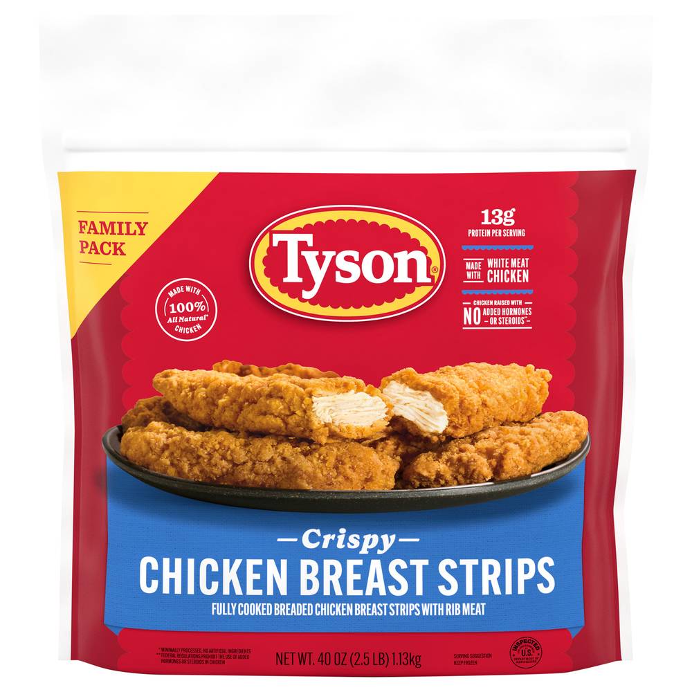 Tyson Fully Cooked Crispy Chicken Breast Strips (2.5 lbs)