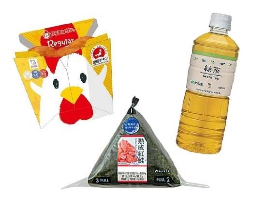 【おにぎりセット】熟成紅鮭＆からあげクン＆Lm 緑茶