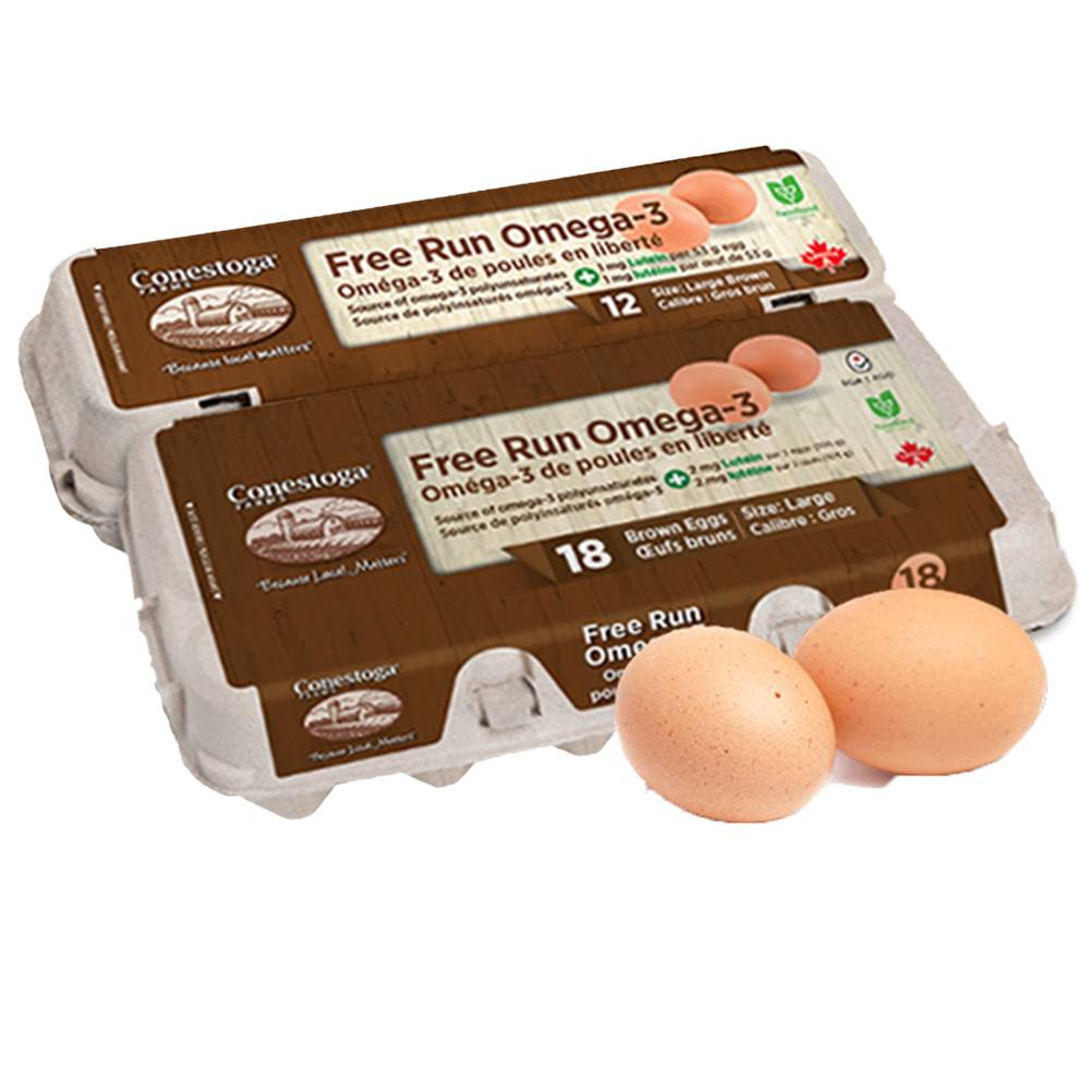 Conestoga Farms Omega-3 Free Run Large Brown Eggs (12 eggs)
