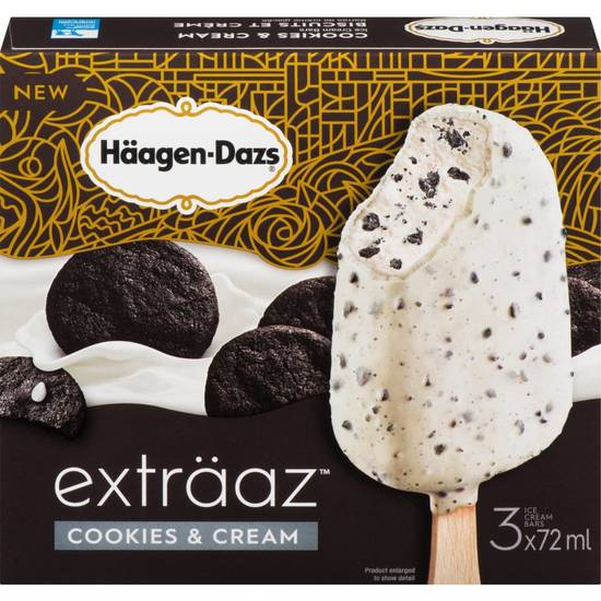 Häagen-Dazs Exträaz Cookies & Cream Ice Cream Bars (3 ct, 72 ml)