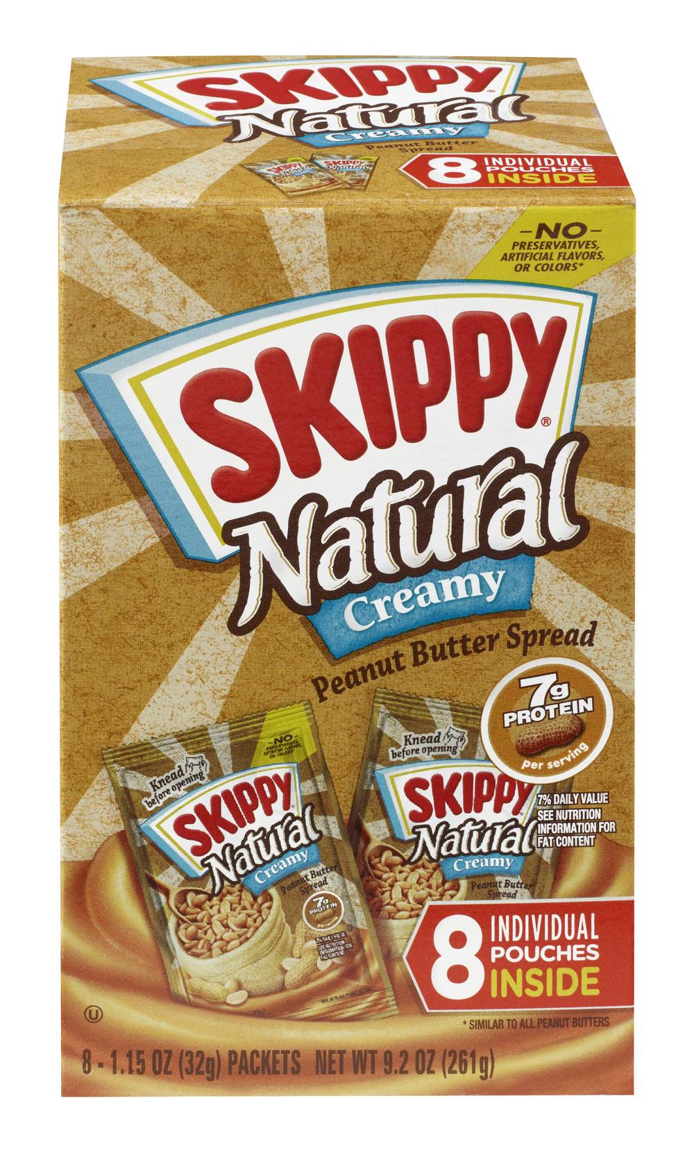 Skippy Natural Creamy Peanut Butter Spread (9.2 oz)