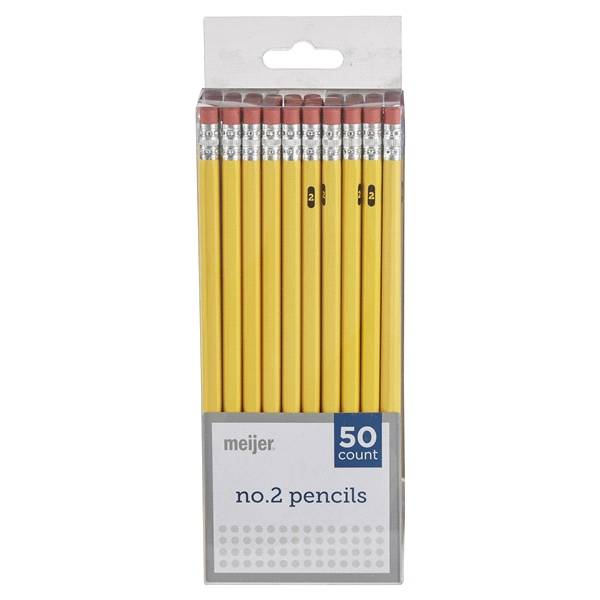 Meijer 50 ct No.2 Yellow Pencils (190mm)