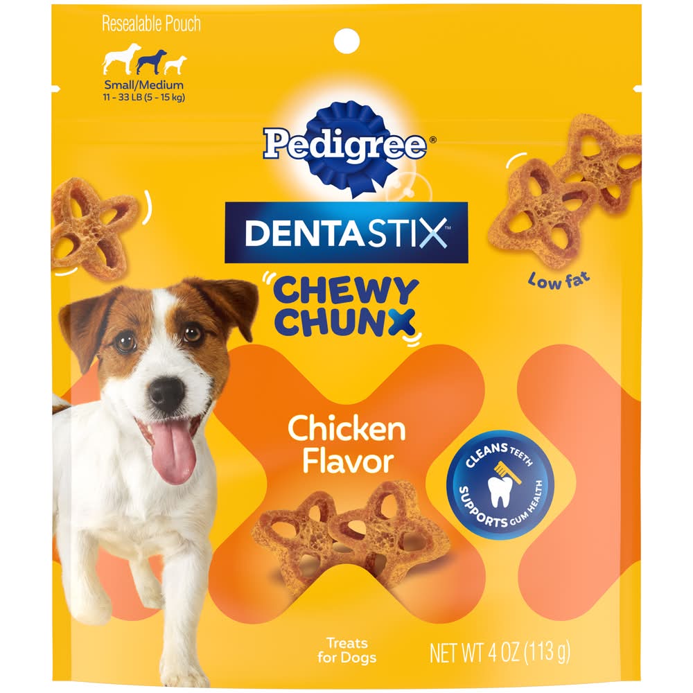 Pedigree Dentastix Chewy Chunx Dental Treats For Dog, Chicken (4 oz)