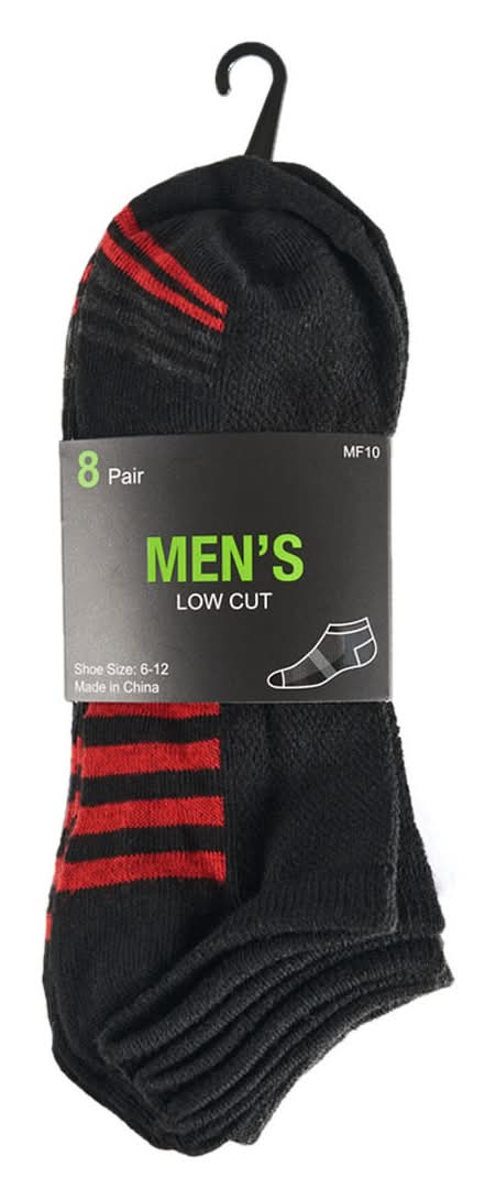 Men'S Low Cut Socks 8 Ct Assorted Colors