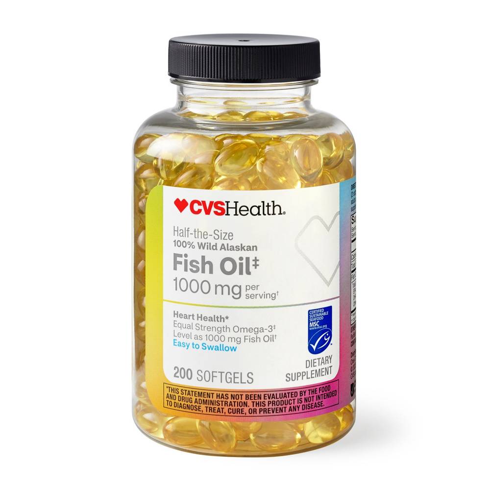 Cvs Health Wild Alaskan Fish Oil Softgels, 200 Ct