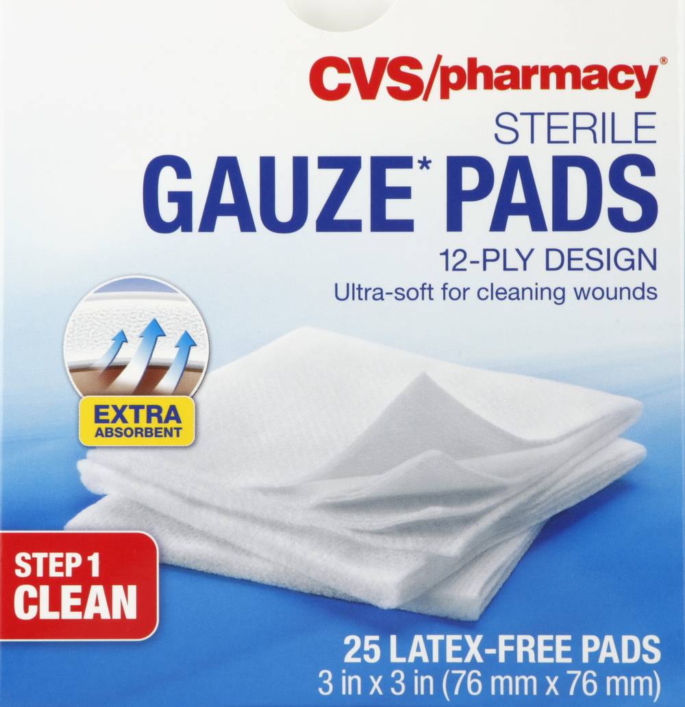 CVS Pharmacy Sterile Gauze Latex-Free Cleaning Wounds Pads