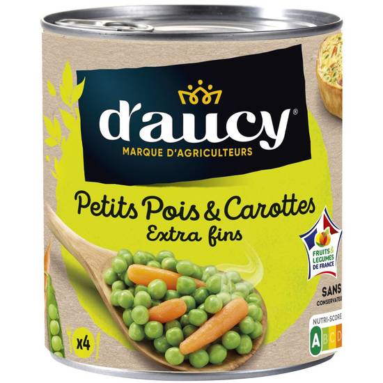 Petits pois extra-fins carottes D'aucy 530g