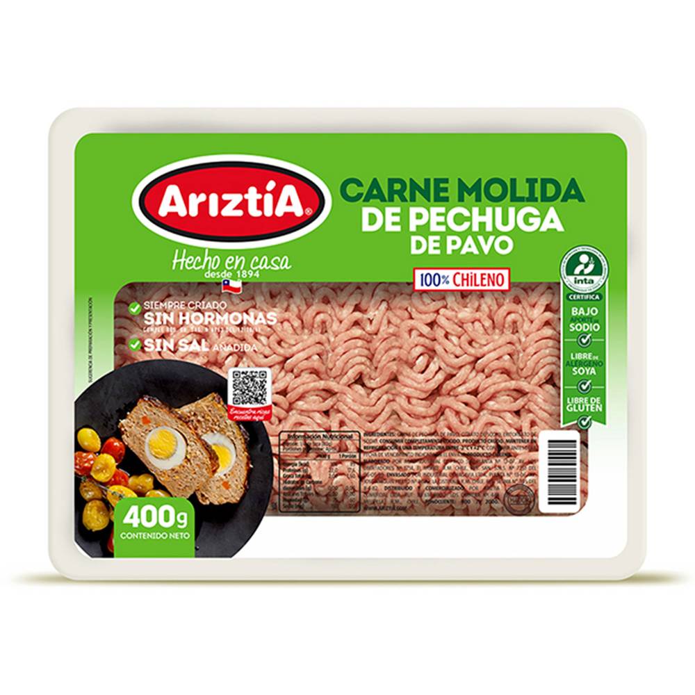 Ariztía carne molida pechuga pavo (400 g)