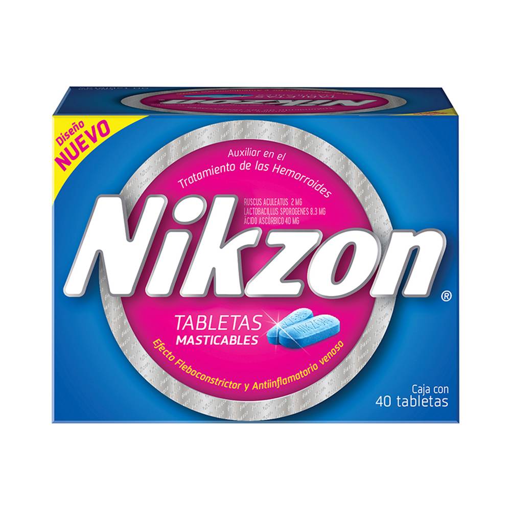 Nikzon tabletas masticables para hemorroides (40 un)