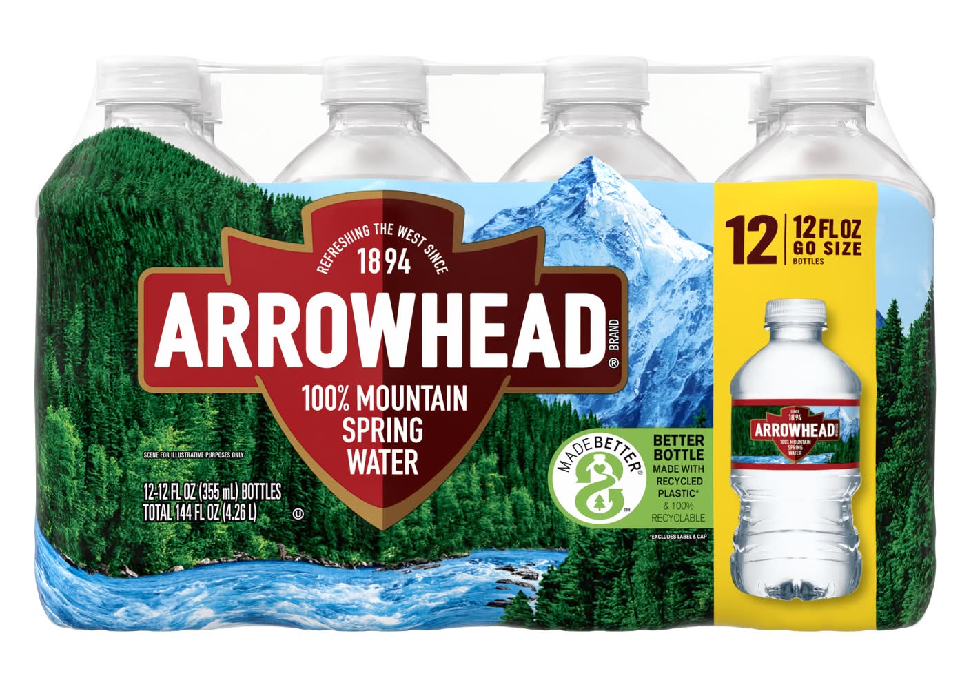 Arrowhead 100% Mountain Spring Water (12 x 12 fl oz)