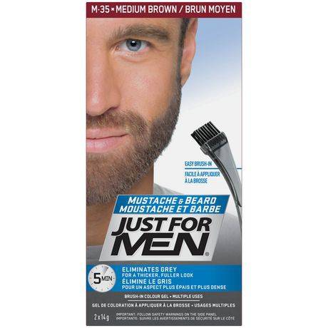 Just For Men Mustache & Beard M-35 Medium Brown Brush-In Colour Gel (1 piece)