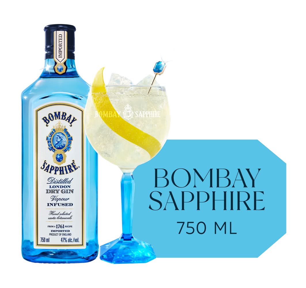 Bombay Sapphire Vapour Infused Distilled London Dry Gin (750 ml)