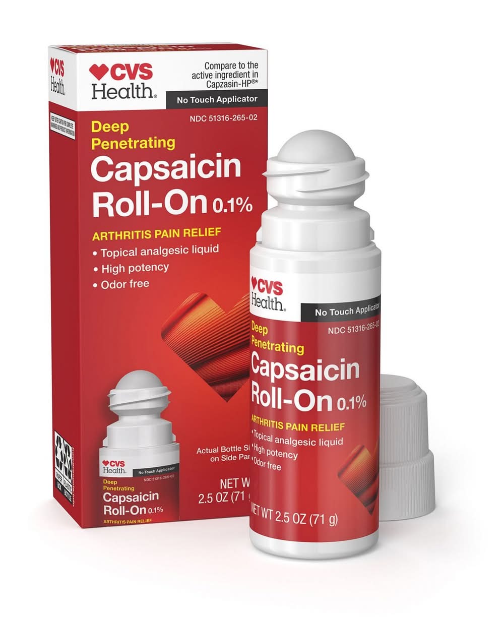 CVS Health Capsaicin Arthritis Pain Relief Roll-On 0.1% (2.5 oz)