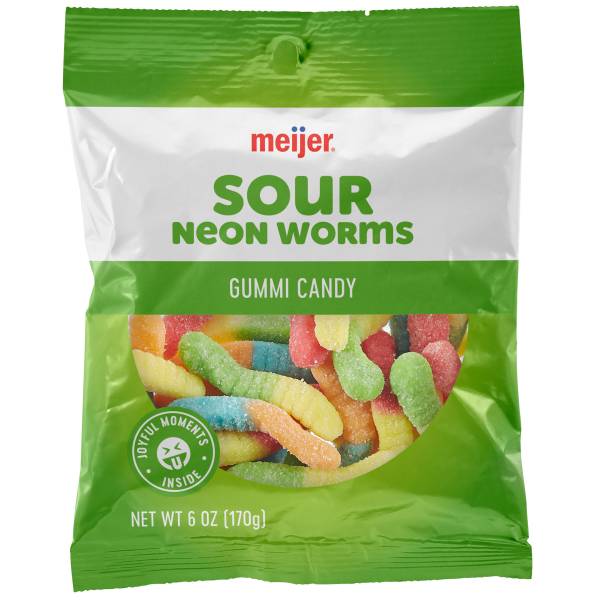 Meijer Gummi Worms Premium Neon Sour (6 oz)