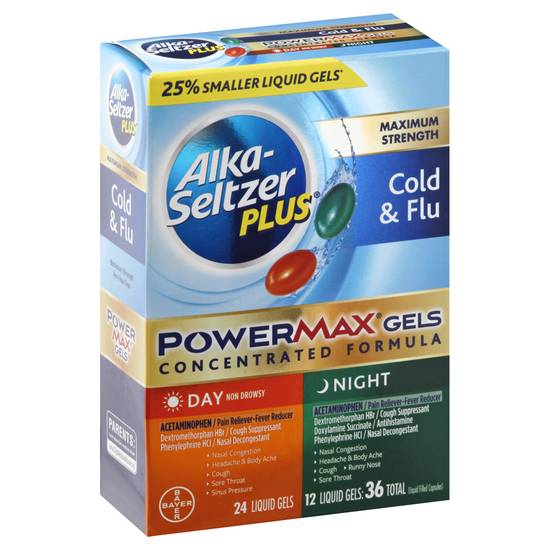 Alka-Seltzer Plus Maximum Strength Day & Night Cold & Flu Relief (36 liquid gels)