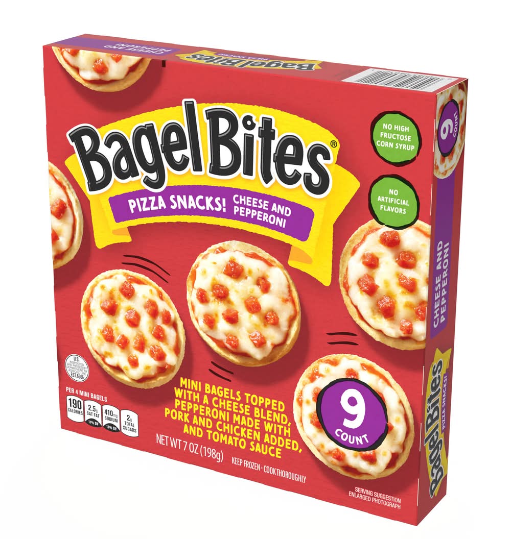 Bagel Bites Mini Pizza Snacks, Cheese-Pepperoni (7 oz, 9 ct)
