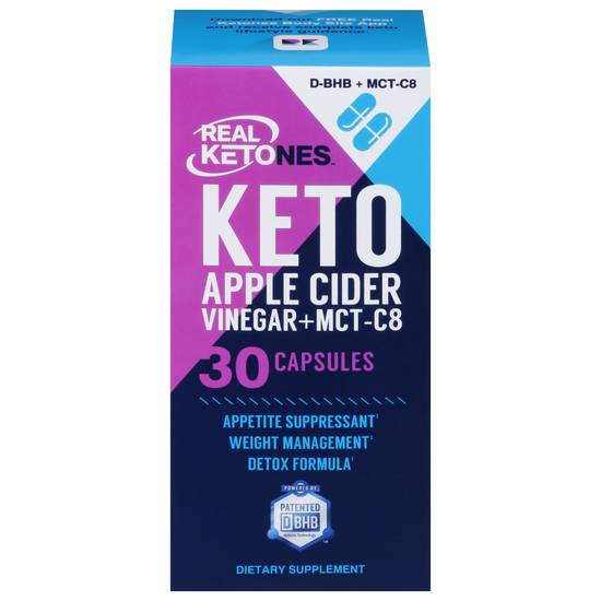 Real Ketones Keto Apple Cider Vinegar + Mct-C8 (30 ct)