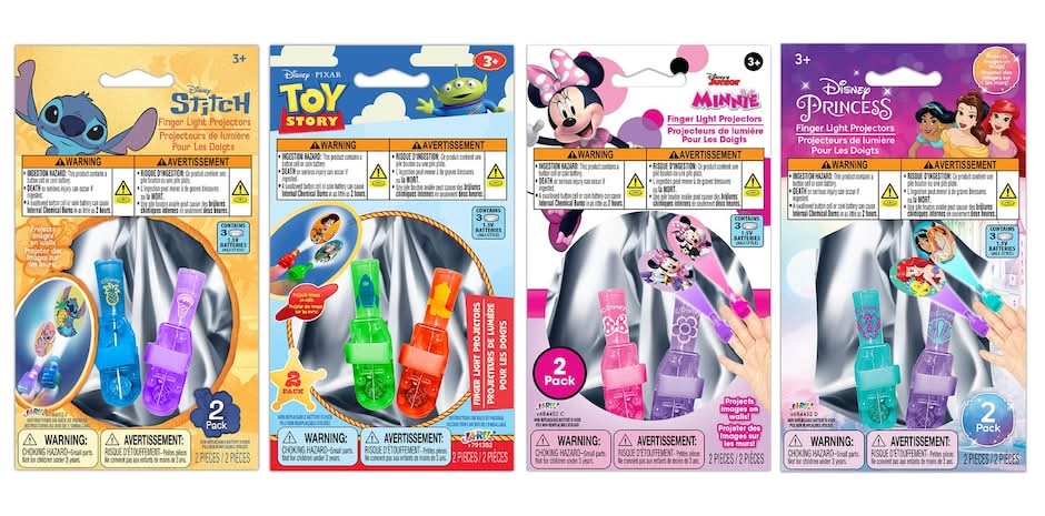 Disney Finger Light Projectors, Assorted Characters, 2-pc Pack.