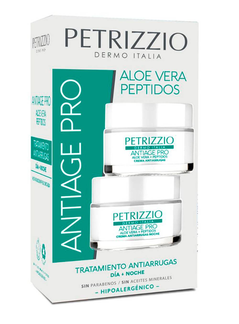 Petrizzio pack antiage pro aloe vera + peptidos día y noche (caja 2 u)