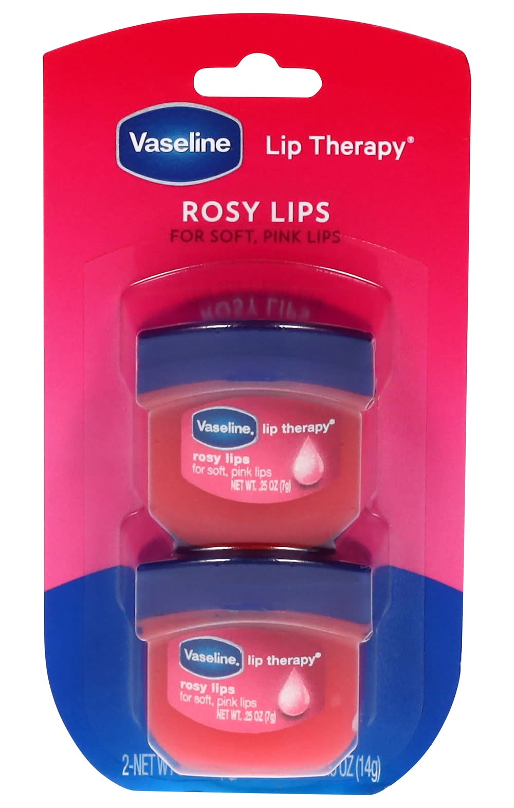 Vaseline Lip Therapy Fragrance Free Rosy Twin pack (0.25 oz, 2 ct)
