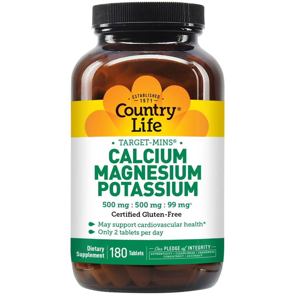 Country Life Target-Mins Calcium Magnesium Potassium Tablets (180 ct)