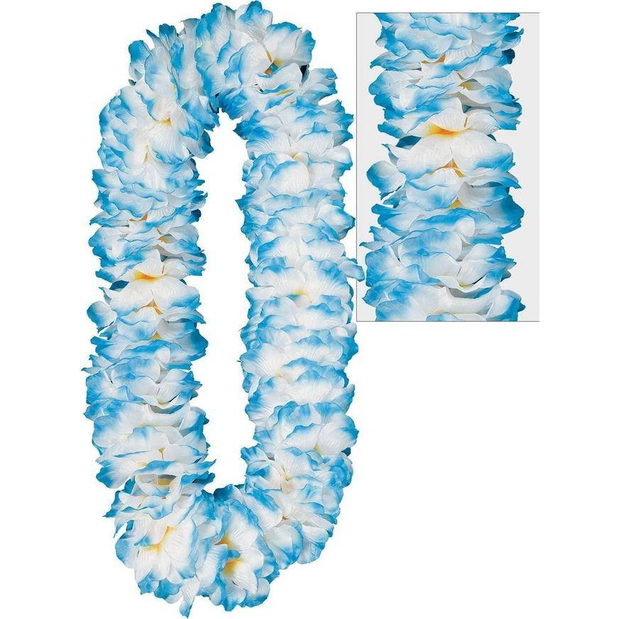 Party City Blue Divine Flower Lei (unisex/40in/royal blue)