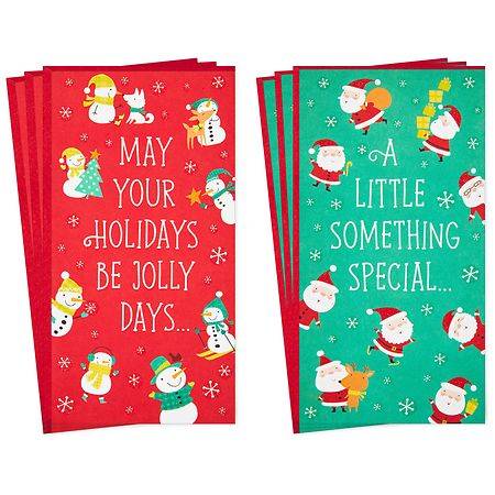 Hallmark Christmas Money or Gift Card Holders Assortment, (Snowmen and Santa) S11 - 6.0 ea