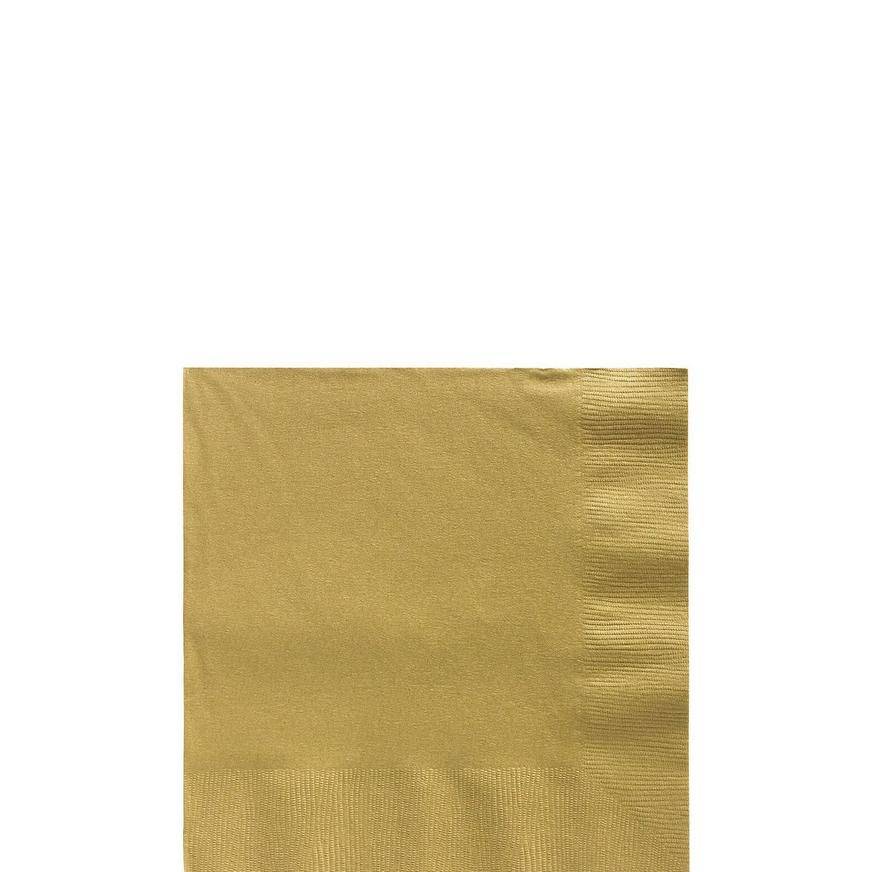 Gold Paper Beverage Napkins, 5in, 100ct