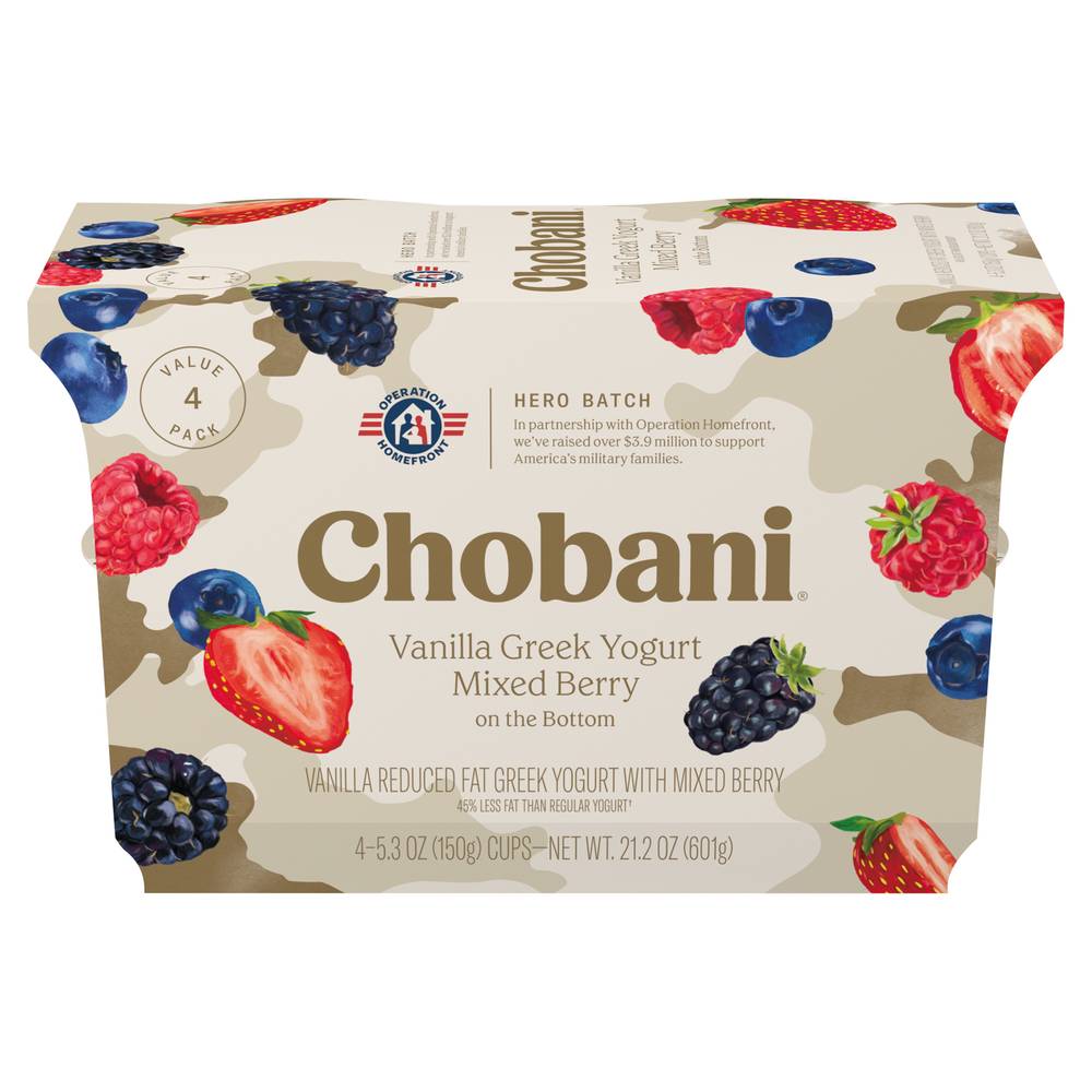 Chobani Greek Yogurt, Mixed Berry-Vanilla (1.32 lbs)