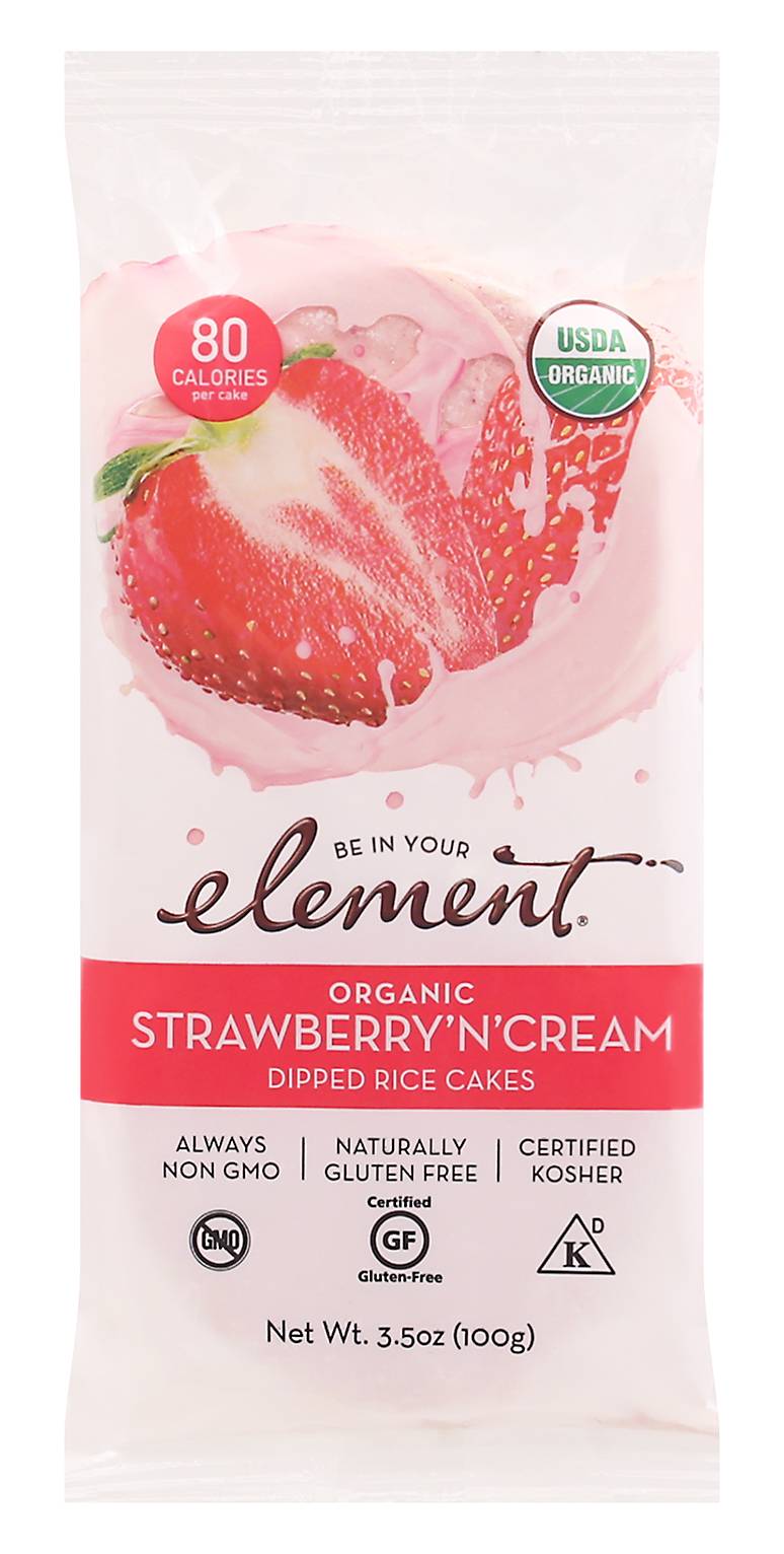 Element Organic 'N' Cream Dipped Rice Cakes, Strawberry (3.5 oz)