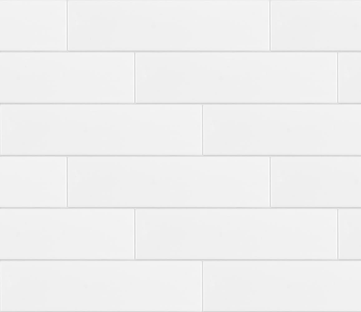 Satori Hudson Brilliant White 4-in x 16-in Glossy Ceramic Subway Wall Tile ( 0.43-sq ft Piece )