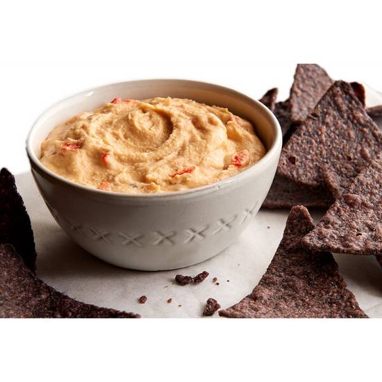 Blue Corn Chips & Red Pepper Hummus